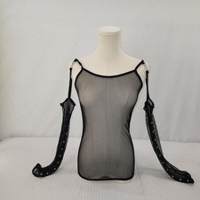 Lip Service Black fishnet transformer top vintage sz large