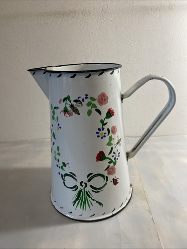 Vintage enamel barge ware - vintage, jug
