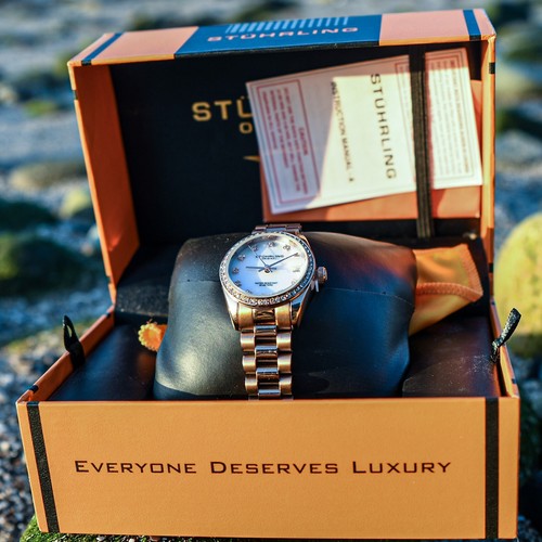 Stuhrling watch gold krysterna - stuhrling,