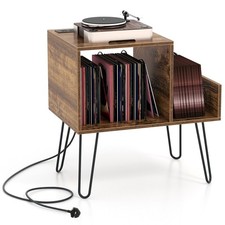 Turntable Stand with Vinyl Divider & Display Shelf
