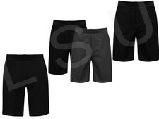 Plus Fit Boys School Shorts Sturdy Full Elasticated Pull On Style Grey & Black