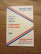 SPEDEWORTH  SUPERSTOX RACING WORLD FINAL  PROGRAMME WIMBLEDON 19 SEPTEMBER 1964