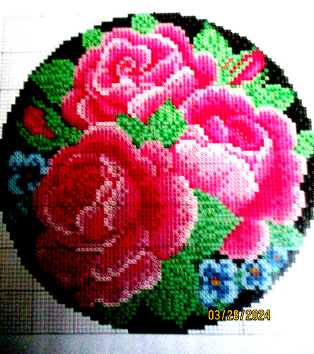 Latch hook floral rug - ,