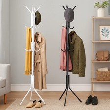 12-Hook Metal Coat Rack Stand