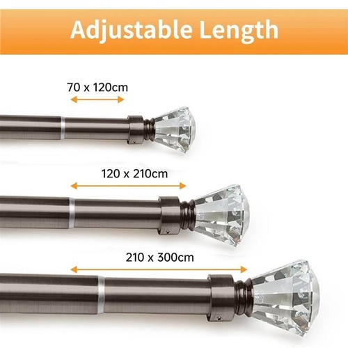Curtain pole crystal finial - crystal,