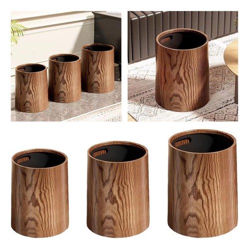 Wood grain trash can - grain,