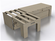 L-shape Sliding Camper Van Bed / Storage 1800mm in Plywood (BED-023M)