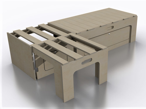 Shape sliding camper - l-shape,