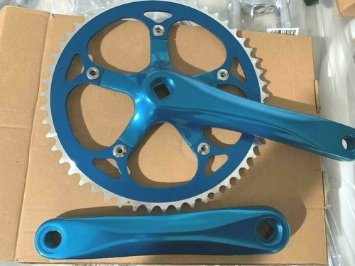 Blue bicycle crank set alloy - set,