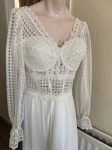 Handmade dress ivory boho - ivory, long