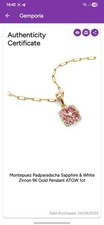 Padparadscha Sapphire 9ct Yellow Gold Pendant