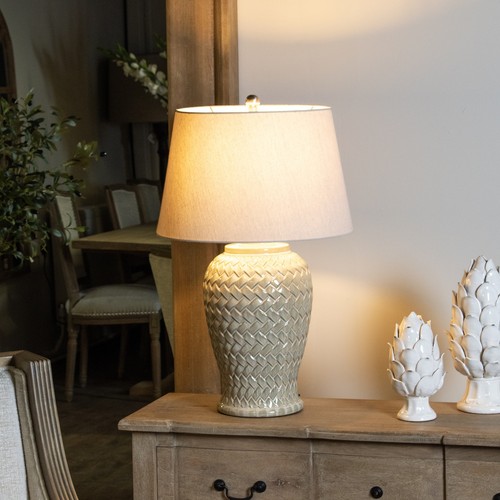 Ceramic table lamp linen - ceramic,