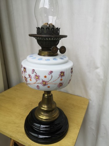 Pretty antique oil - , with