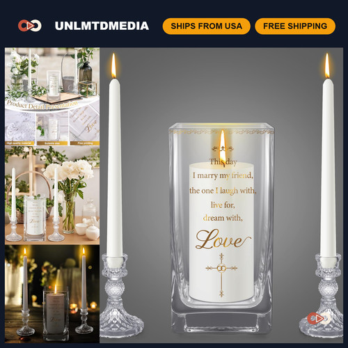 Piece wedding unity candle - 3-piece,