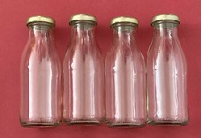 x4 *MINI GLASS MILK BOTTLES*