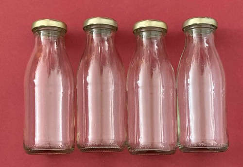 Mini glass milk bottles - milk, bottles*