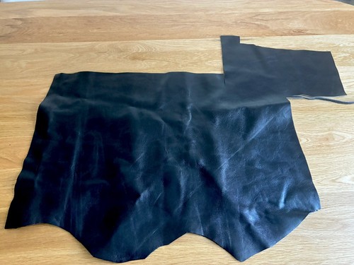 Black leather cowhide - leather,