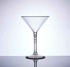 MARTINI PARTY GLASSES X 6 :9oz/25cl reusable plastic cocktail glass just add fun