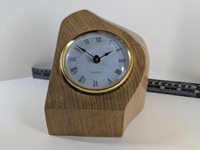 oak mantel clock - new - modern - hand-crafted - Roman numerals - 13x12x10cm