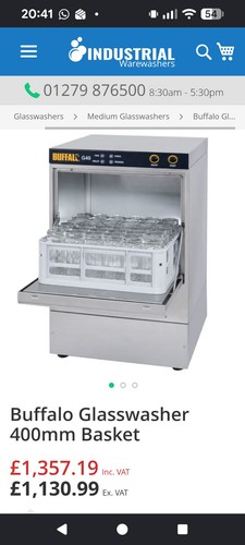 Buffalo g40 glass washer must - buffalo,