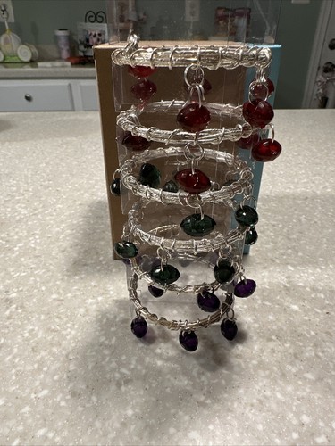 Beaded napkin rings dangle - napkin,