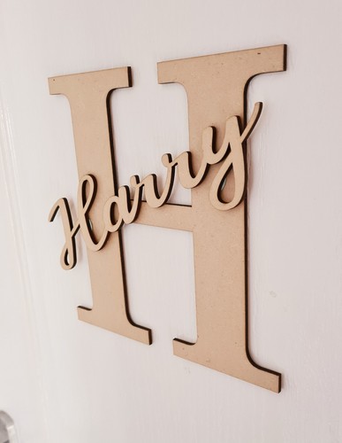 Large wooden name letter wall - large,