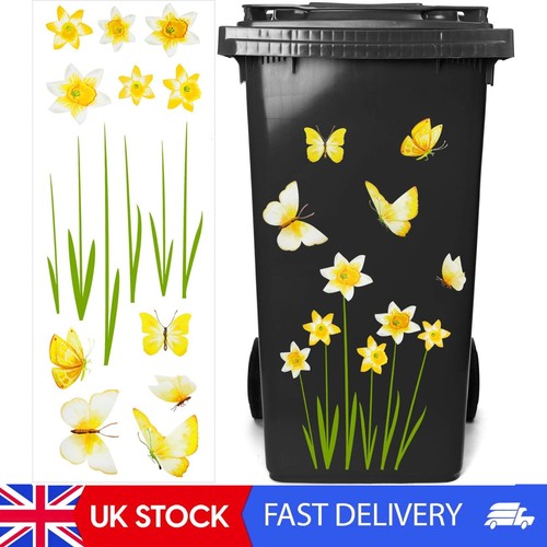 Flower wheelie bin stickers - wheelie,