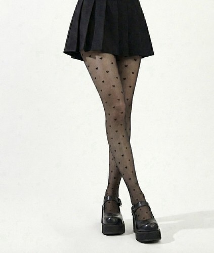 Black sheer heart pattern - heart,