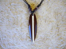 BRAND NEW WOODEN SURFBOARD NECKLACE SURFER SURF LUCKY WOOD TALISMAN / n120gy