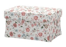 USED Ikea EKTORP Cover for Footstool,VIDESLUND Multicolour FLORAL,203.046.80