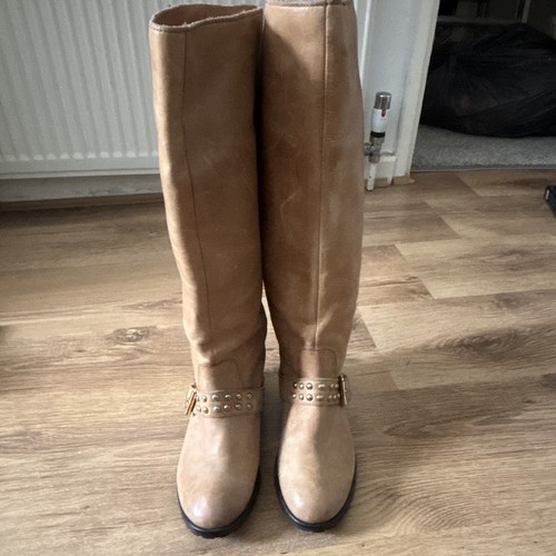 Topshop tan leather knee - topshop,