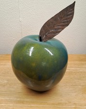 Large Glass Apple  Metal Stalk