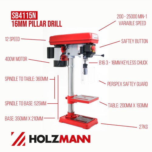 Holzmann pillar drill 16mm - pillar,