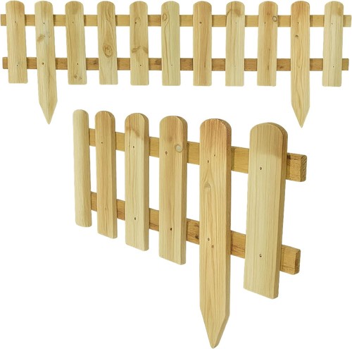 6pc wooden picket fence panels - picket,