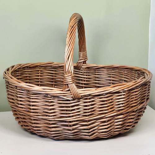 Wicker shopping basket handle - shopping,