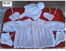 HAND KNITTED BLUE BOYS MATINEE