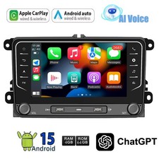 For VW GOLF MK5 MK6 AI Voice Car Stereo Carplay Head Unit Radio GPS Navi 4+64G