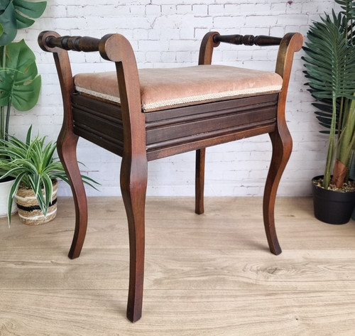 Antique edwardian piano - piano, stool