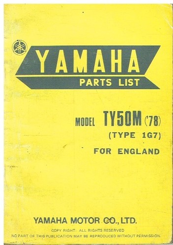 Yamaha ty50m uk - ty50m, (type