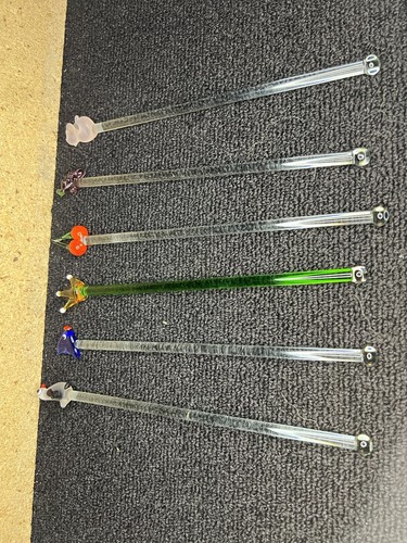 Glass cocktail sticks with - glass, x6