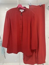 Womens plus pant suit  burnt orange/rust Jacket 20W Slacks 22W lined READ