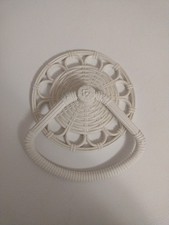 Vintage 1970s Homco White Wall Hanging Towel Ring Rack Boho Shabby Chic Cottage 