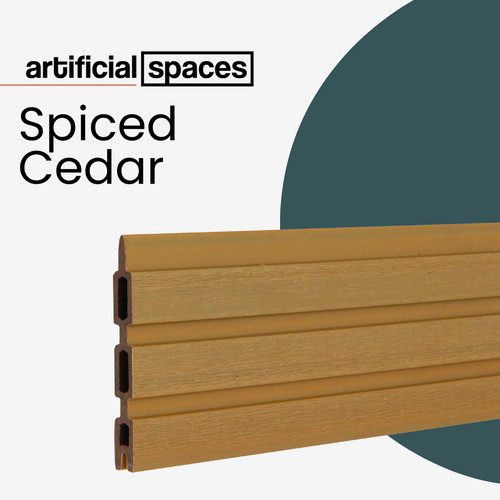 Spiced cedar slatted fencing - spiced,