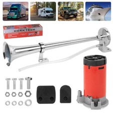 12V Single Trumpet Air Horn Kit 150dB Super Loud Truck Lorry Boat Train UK