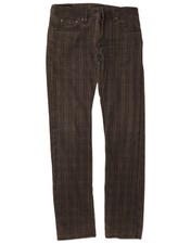 MARLBORO CLASSICS Mens Straight Casual Trousers W32 L34 Grey Check Cotton DS14