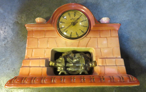 1950s ceramic fireplace - fireplace, light