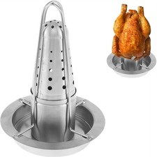 Stainless Steel Chicken Roaster Vertical Nonstick BBQ Grill Rack Holder Stand