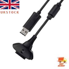 USB Charger Cable for Microsoft Xbox 360 Wireless Gamepad Controller 1.5m Black