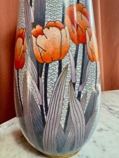 Large Tulip Cloisonne Vase Beautiful Excellent Condition
