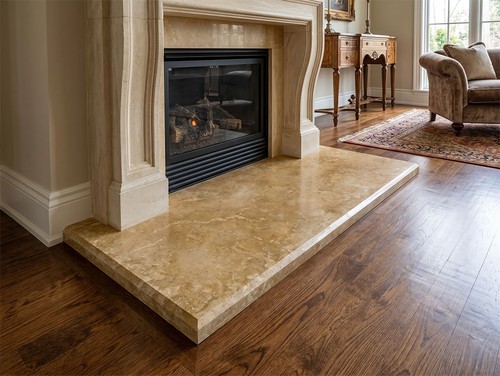 Dark yellow limestone hearth - yellow,